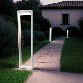 Paletto da giardino Solare Bianco con Sensore di Mov. 80cm serie VELA Colore Bianco Naturale 4.000K