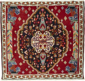 Shiraz Tappeto persiano 60 x 70 Rosso (Iran) Annodato A Mano
