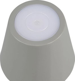 Lampada da tavolo LED grigia con paralume in metallo (altezza totale 21 cm) Diaz – Trio