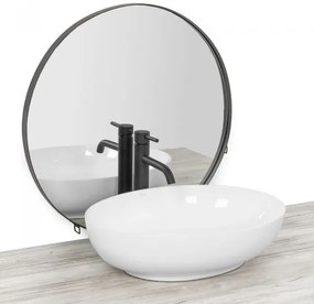 REA-U8198 - Lavabo da appoggio CAROLA SLIM 39x51,5 cm ceramica/bianco lucido