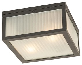 Plafoniera da esterno smart nera con vetro scanalato con WiFi A60 - Charlois