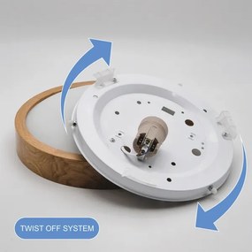 Brilagi-LED RGBW dimmerabile plafoniera CARVALHO SLIM 1xE27/15W/230V Wi-Fi rovere Ø 27 cm