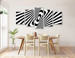 Quadri 5 pezzi – Illusione in bianco e nero