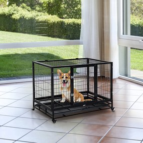 Box per Cani da Interno Esterno con Rotelle 92×62×75 cm...
