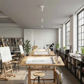 Plafoniera Ø167x170mm GU10 in Gesso Pitturabile Rotonda