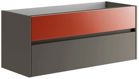 Mobile da bagno sotto lavabo Niwa grigio laccato opaco L 119.5 x H 50 x P 45.5 cm 2 cassetti, lavabo non incluso