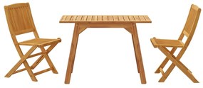 Set da pranzo per giardino 3 pz in legno massello di acacia