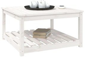Tavolo da giardino bianco 82,5x82,5x45cm legno massello di pino