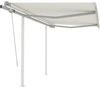 Tenda da Sole Retrattile Manuale con Pali 3x2,5 m Crema cod mxl 54882