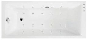 Vasca idromassaggio rettangolare bianco ,180, 80 cm, 16 bocchette,