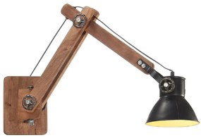 Lampada Da Parete Stile Industriale Nera Rotonda E27 /