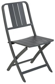 Sedia da giardino pieghevole in alluminio Idaho NATERIAL, seduta in alluminio antracite
