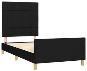 Giroletto con testiera nero 80x200 cm in tessuto