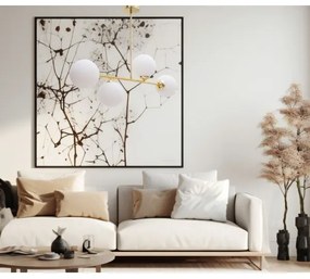 Lampadario a sospensione con supporto rigido FIRA 4xE27/60W/230V oro