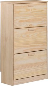 Scarpiera ASTIGARRAGA Vita 3 ante apertura a ribalta, L 64.8 x H 114.8 x P 25 cm 18 paia, pino