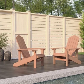 Sedie da giardino adirondack 2 pz in hdpe marrone