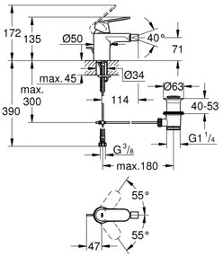 GROHE 32839000 - Miscelatore per bidet EUROSMART COSMOPOLITAN, taglia S, cromo lucido