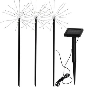 Set di 3 luci LED solari da esterno Fuoco d'artificio, altezza 40 cm Firework - Star Trading