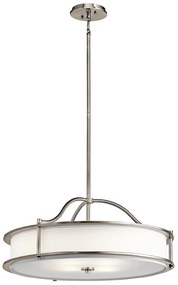 Lampadario Contemporaneo Emory Acciaio Peltro Classico 4 Luci E27