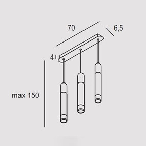 Sospensione Contemporanea Derby Tortora Led 3X5+5W