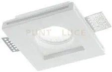 Incasso spirit bianco quadrato 1 luce attacco gu10 10x10x3cm in ges...