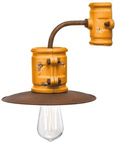 Applique Vintage Urban Ferro E Ceramica Giallo 1 Luce E27 25Cm