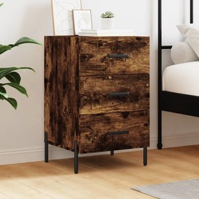 Comodino Rovere Fumo 40x40x66 Cm İn Legno Multistrato /