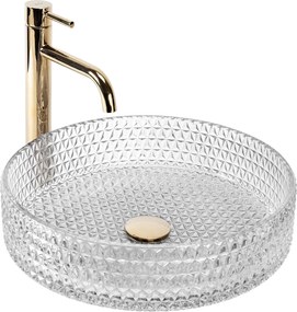 Lavabo da appoggio Rea Cristal Transparent 39