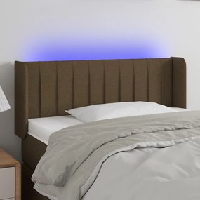 Testiera A Led Marrone Scuro 93x16x78/88 Cm İn Tessuto /