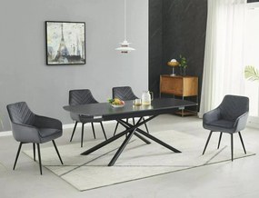 Tavolo Vector allungabile in ceramica nero opaco – 160/200x90x75 cm