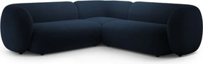 Divano angolare blu con rivestimento in velluto Kate – Micadoni