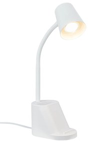 Lampada Da Tavolo Moderna Pahu Metallo Bianco 1 Luce Gu10