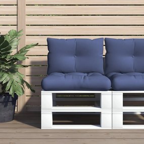 Set Cuscini Per Pallet Blu Marino 60x38x13 Cm İn Tessuto /