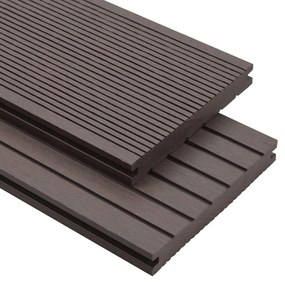 Pavimento Esterni Wpc Pieno Accessori 20m² 2,2m Marrone Scuro /