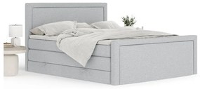 Letto boxspring grigio chiaro con contenitore 200x200 cm Lavenda – Maison de Rêve