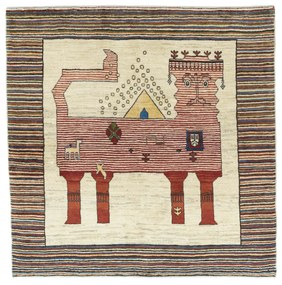 Gabbeh Tappeto persiano 160x160 Beige (Iran) Annodato A Mano