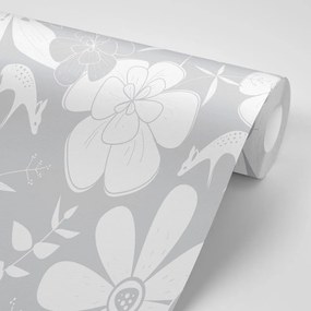 Carta da parati – Fiori fioriti delicati