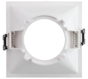Faretto da Incasso Quadrato Bianco Fisso in Policarbonato Foro 85x85mm per GU10
