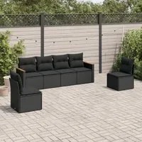 Set Divano da Giardino 6 pz con Cuscini Nero in Polyrattancod mxl 112525