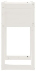 Fioriera Bianca 40x40x81 cm in Legno Massello di Pino