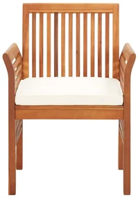Set da pranzo da giardino 3 pz con cuscini massello di acacia