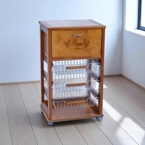 Carrello cucina portafrutta con portapane ROVERE