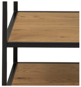 Armadio a vista nero-color legno naturale effetto rovere 77x165 cm Seaford - Actona