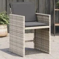 Sedie da Giardino con Cuscini 4 pz Grigio Chiaro in Polyrattancod mxl 110716