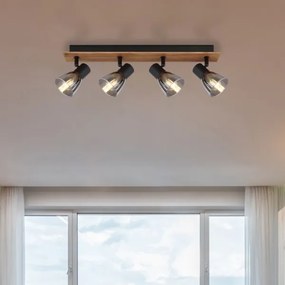 Globo 54307-4W - Luce Spot CLAUDE 4xE14/40W/230V nero/legno