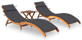 Lettini Prendisole 2 Pz Con Tavolo E Cuscini İn Legno Dacacia /