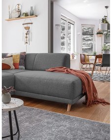 Divano angolare grigio allungabile e con contenitore (penisola a destra/a L) Classy Sophie – Miuform