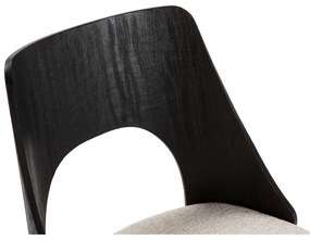 Sedie da pranzo in set nere/color crema in imbottito 2 pz Gilda – MOME