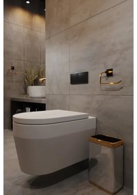 Porta carta igienica in metallo 8x16 cm nero/oro