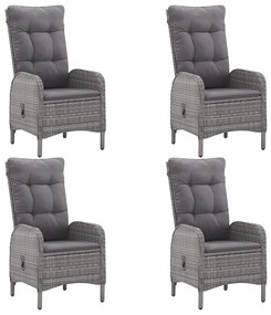 Set mobili da pranzo per giardino 5 pz grigio